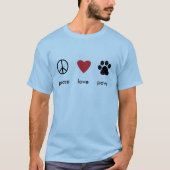 Peace Love Paws T-shirt (Voorkant)