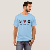 Peace Love Paws T-shirt (Voorkant volledig)