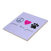 Peace Love Paws Tegeltje (Zijkant)