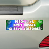 Peace Love PBGVs Bumpersticker (Op auto)