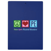 Peace Love PE Teacher Klembord (Achterkant)