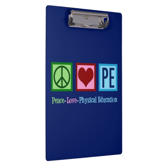 Peace Love PE Teacher Klembord (Rechts)