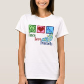 Peace Love Peacocks T-shirt (Voorkant)