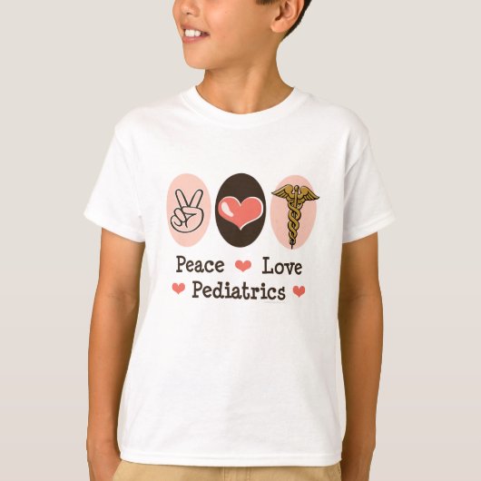 Peace Love Pediatrics Kinder T-shirt (Voorkant)
