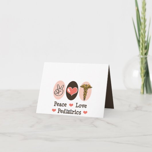 Peace Love Pediatrics Kinderarts Blank Note Kaart (Achterkant)