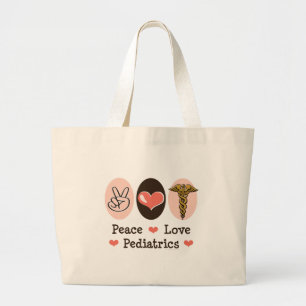 Peace Love Pediatrics Pediatrische Canvas tas