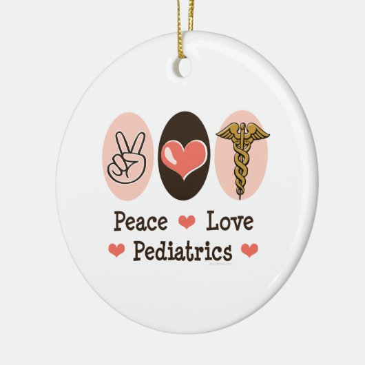Peace Love Pediatrics Round Ornament (Links)