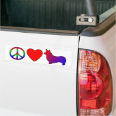 Peace Love Pembroke Welsh Corgis Bumpersticker (Op Truck)