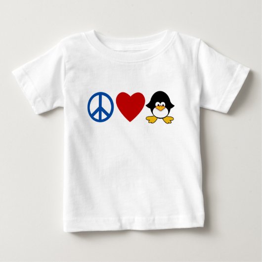Peace Love Penguin Baby T-shirts, Mokken (Voorkant)