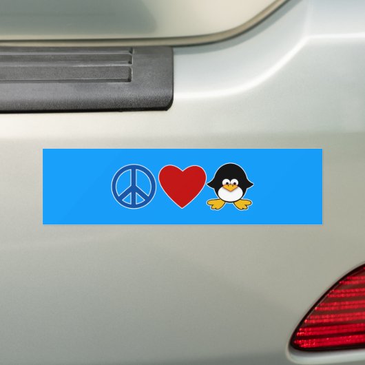 Peace Love Penguin Baby T-shirts, Mokken Bumpersticker (Op auto)