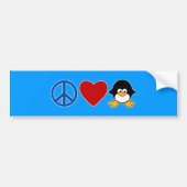 Peace Love Penguin Baby T-shirts, Mokken Bumpersticker (Voorkant)