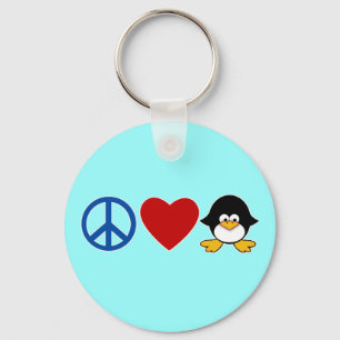 Peace Love Penguin Baby T-shirts, Mokken Sleutelhanger