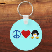 Peace Love Penguin Baby T-shirts, Mokken Sleutelhanger (Voorkant)