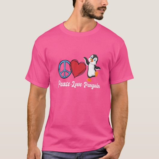 Peace Love Penguin Kinder Bird Penguin T-shirt (Voorkant)