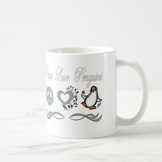 Peace Love Penguins Koffiemok (Rechts)