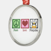 Peace Love Penguins Metalen Ornament (Links)