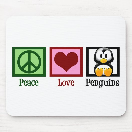 Peace Love Penguins Muismat (Voorkant)