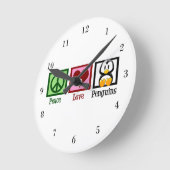 Peace Love Penguins Ronde Klok (Hoek)