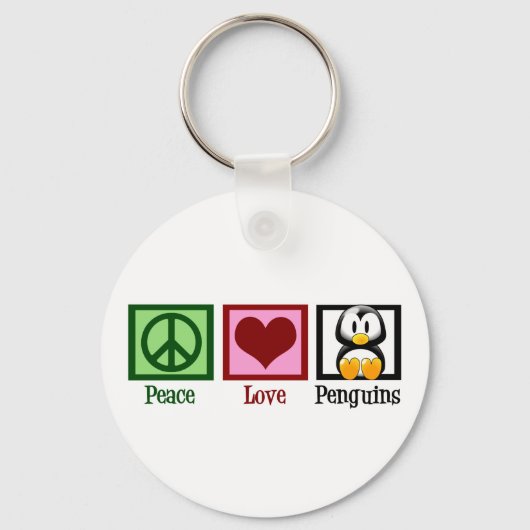 Peace Love Penguins Sleutelhanger (Voorkant)