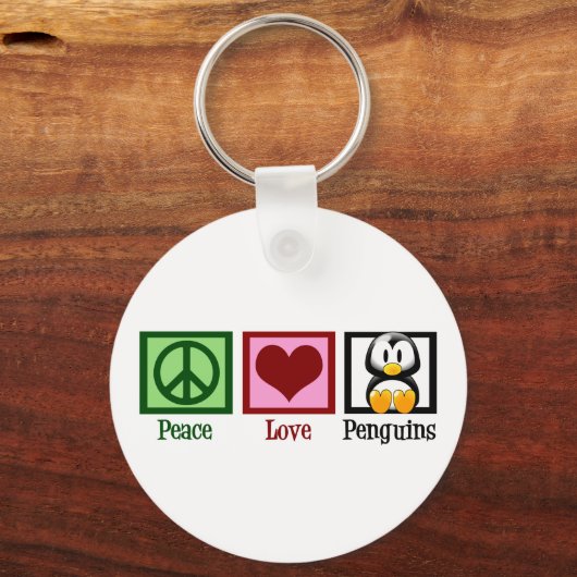 Peace Love Penguins Sleutelhanger (Achterkant)