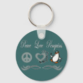 Peace Love Penguins Sleutelhanger (Voorkant)
