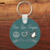 Peace Love Penguins Sleutelhanger (Voorkant)