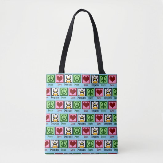 Peace Love Penguins Tote Bag (Voorkant)