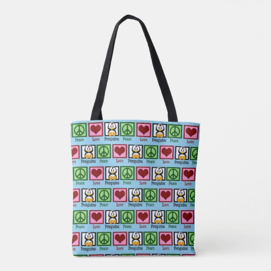 Peace Love Penguins Tote Bag (Achterkant)