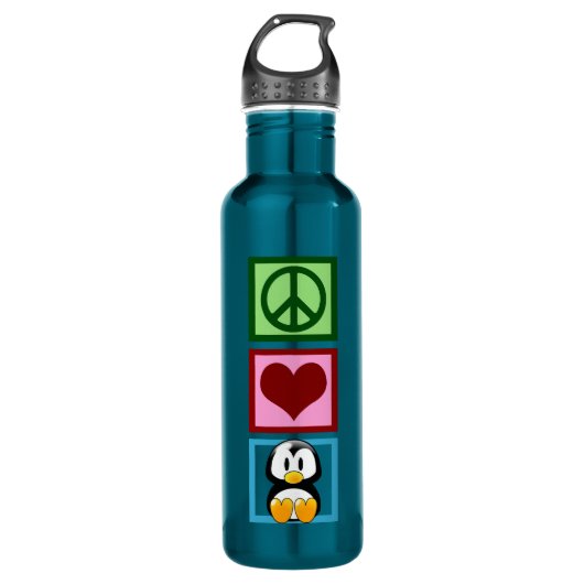 Peace Love Penguins Waterfles (Voorkant)