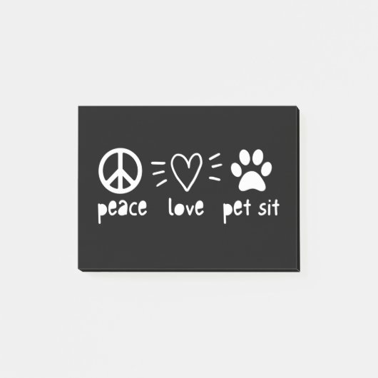 Peace Love Pet Sit Post-it® Notes (Voorkant)