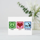 Peace Love Pet Sitting Dog Walking Service Briefkaart (Staand voorkant)