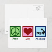 Peace Love Pet Sitting Dog Walking Service Briefkaart (Voorkant / Achterkant)