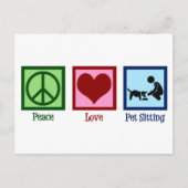 Peace Love Pet Sitting Dog Walking Service Briefkaart (Voorkant)