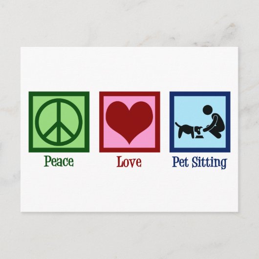 Peace Love Pet Sitting Dog Walking Service Briefkaart (Voorkant)