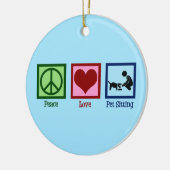 Peace Love Pet Sitting Dog Walking Service Keramisch Ornament (Links)