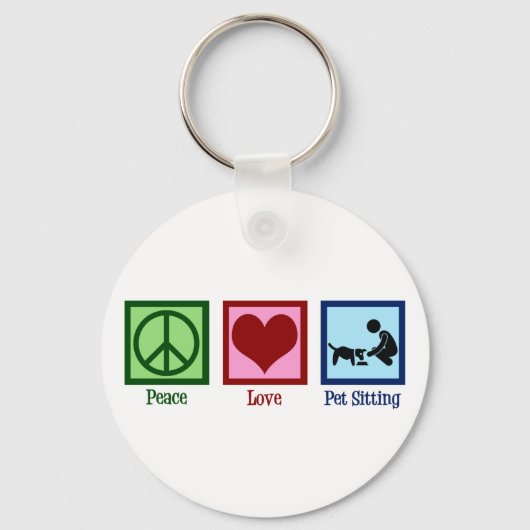 Peace Love Pet Sitting Dog Walking Service Sleutelhanger (Voorkant)