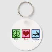 Peace Love Pet Sitting Dog Walking Service Sleutelhanger (Achterkant)