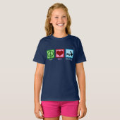 Peace Love Pet Sitting Dog Walking Service T-shirt (Voorkant volledig)