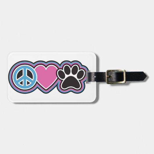 Peace-Love-Pets Bagagelabel (Voorkant horizontaal)