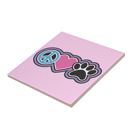 Peace-Love-Pets Tegeltje (Zijkant)