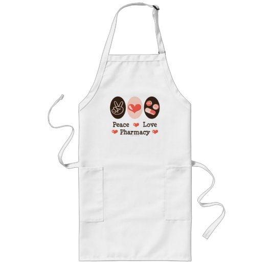Peace Love Pharmacy Apron Lang Schort (Voorkant)