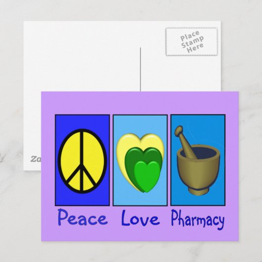 Peace Love Pharmacy Briefkaart (Voorkant / Achterkant)