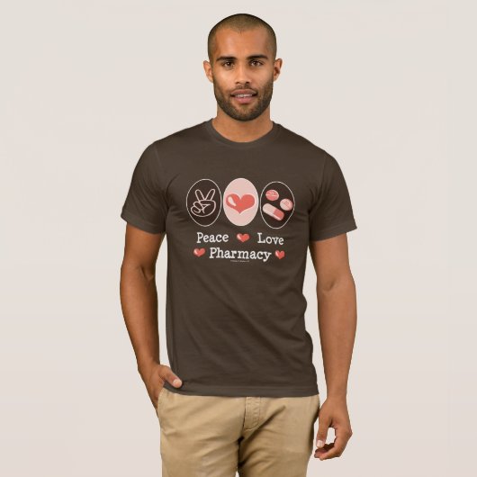 Peace Love Pharmacy Brown T-shirt (Voorkant volledig)