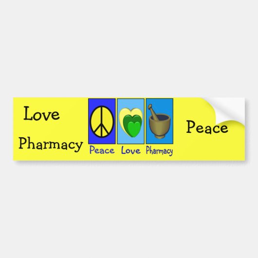 Peace Love Pharmacy Bumpersticker (Voorkant)