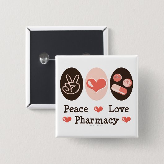 Peace Love Pharmacy Button (Voorkant /achterkant)