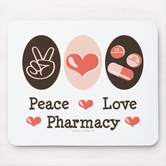 Peace Love Pharmacy Mousepad Muismat (Voorkant)