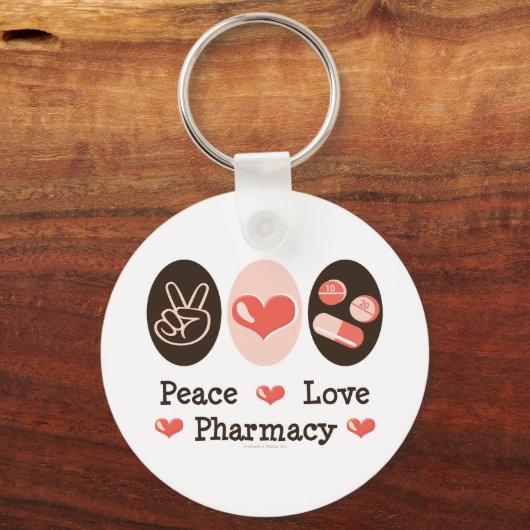 Peace Love Pharmacy Sleutelhanger (Voorkant)