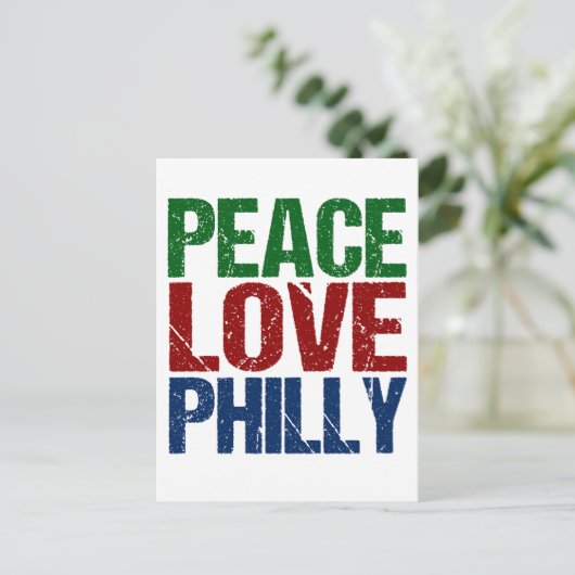 Peace Love Philly Briefkaart (Staand voorkant)