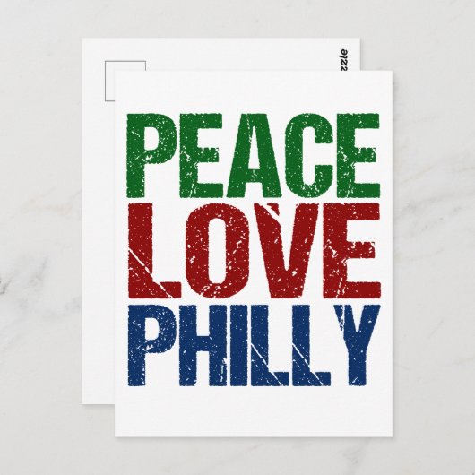 Peace Love Philly Briefkaart (Voorkant / Achterkant)