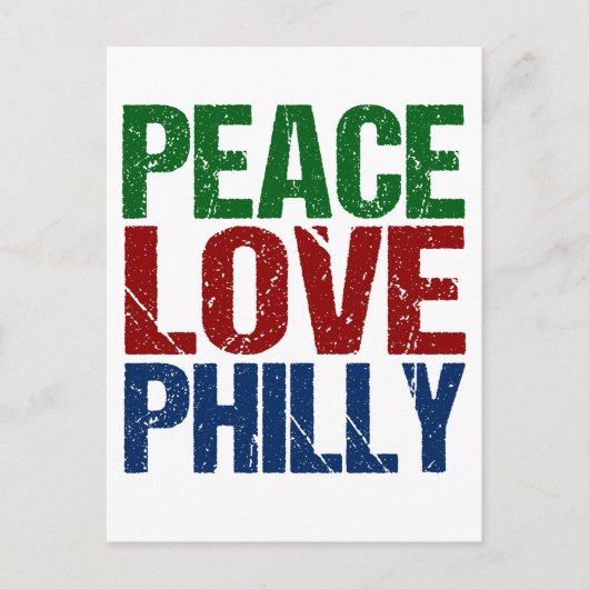 Peace Love Philly Briefkaart (Voorkant)